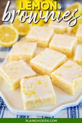 platter of lemon brownies
