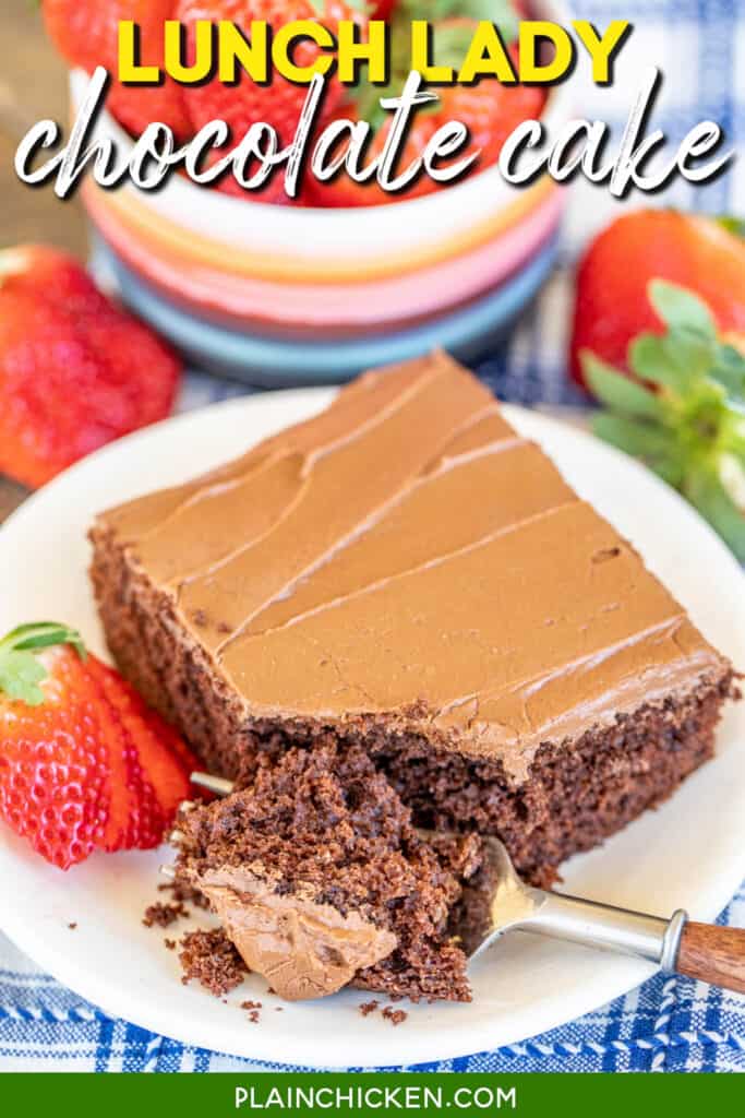 slice of chocolate cake with strawberries