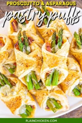 puff pastry stuffed with proscuitto asparagus and cheese