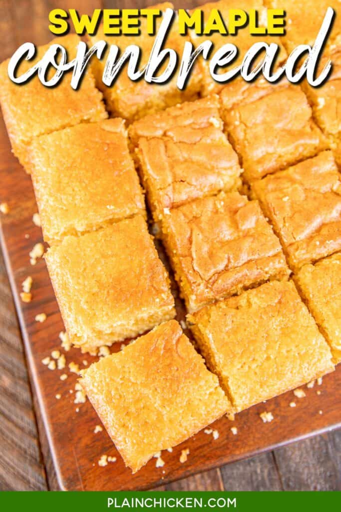 platter of cornbread cut into squares