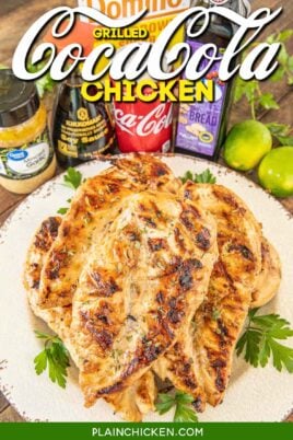 plate of grilled coca-cola chicken