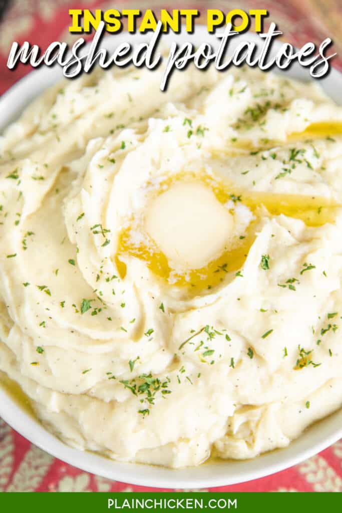 bowl of mashed potatoes topped with butter