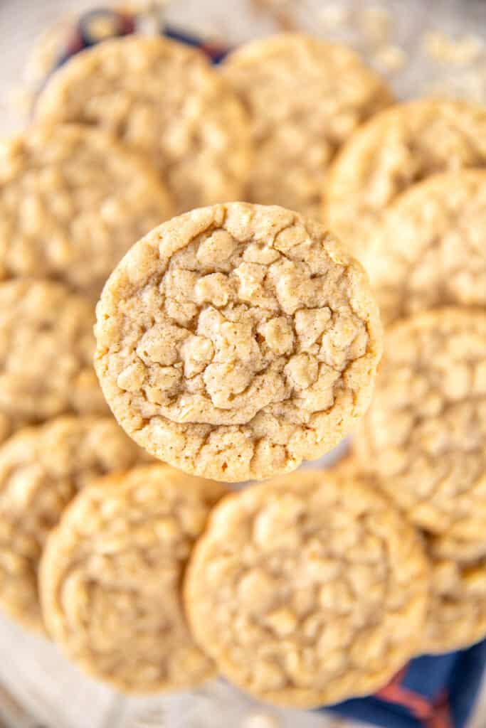 close up of an oatmeal cookie