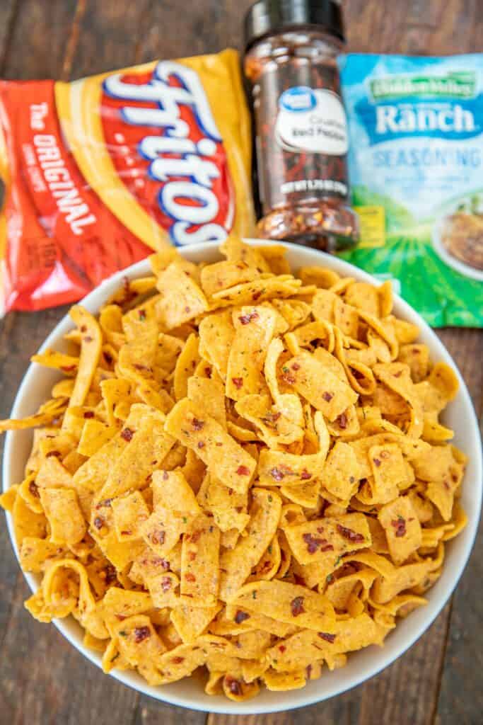 bowl of spicy frito chips