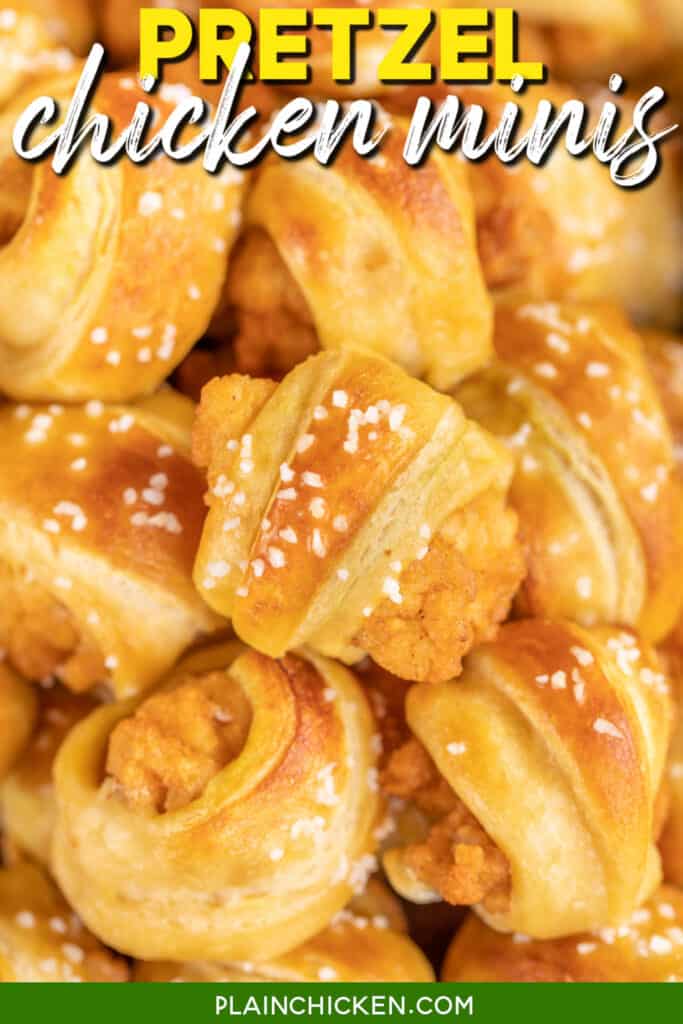 platter of pretzel chicken bites