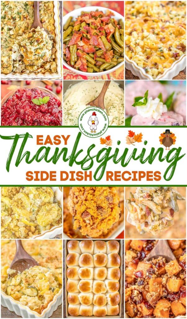 12 photos of side dish recipes with text overlay