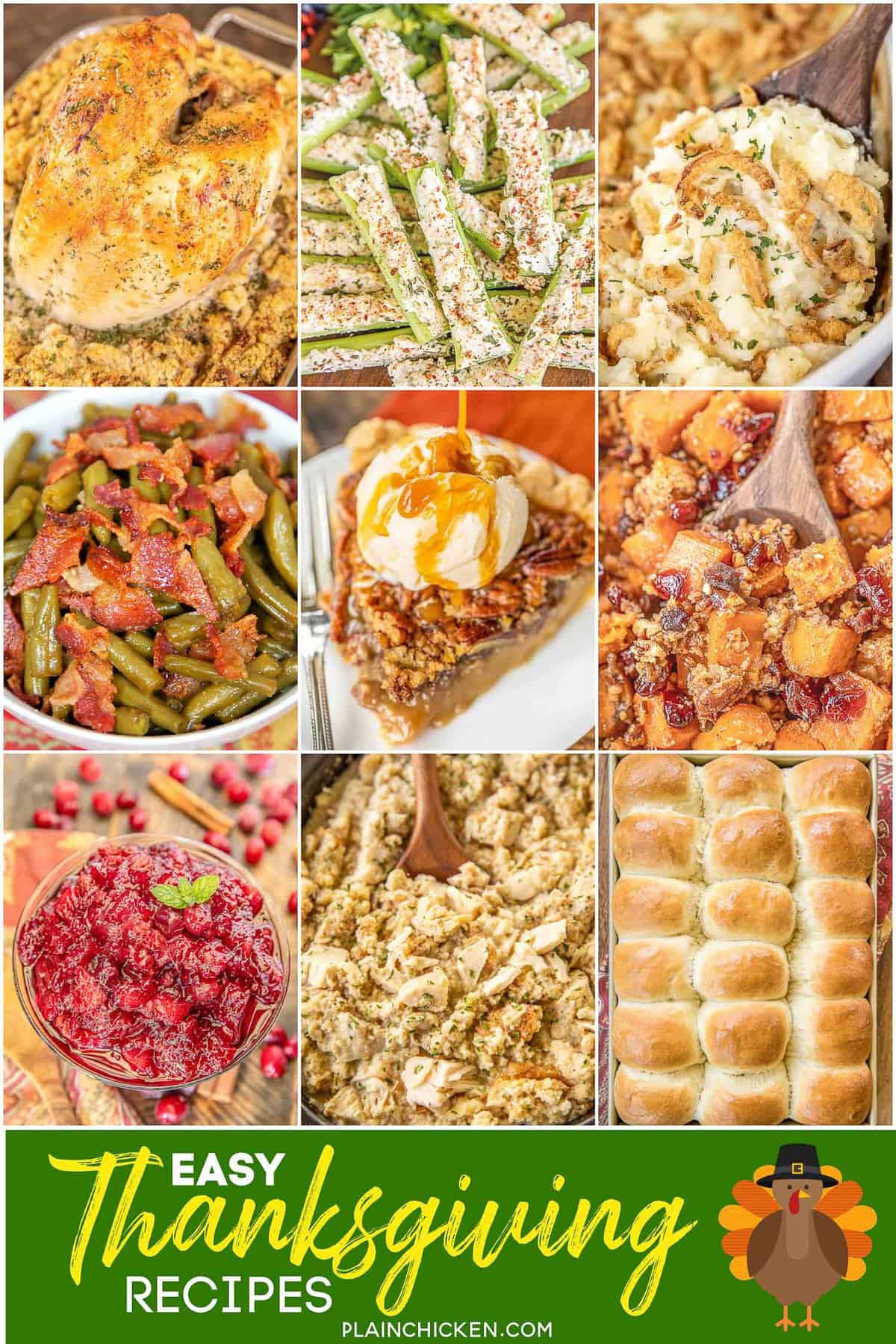 collage of thanksgiving foods with text overlay
