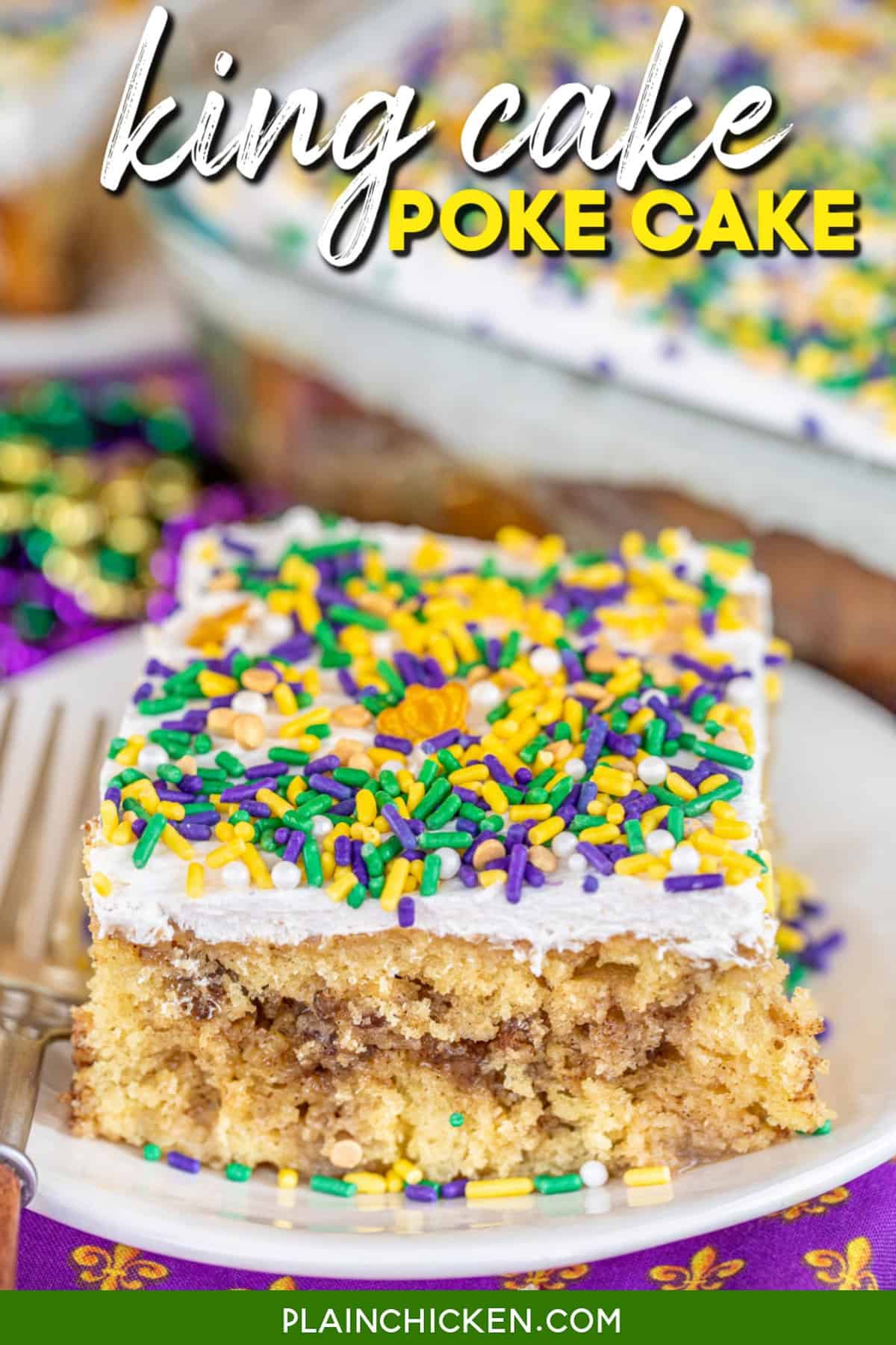 King Cake Poke Cake - Plain Chicken