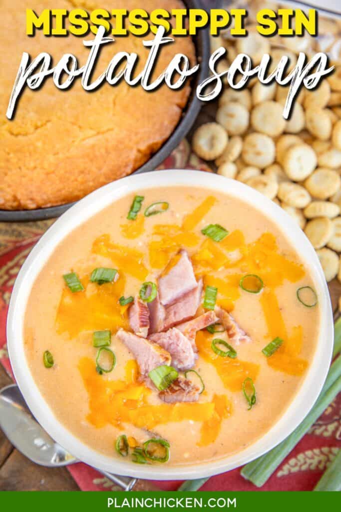 bowl of ham and cheese soup