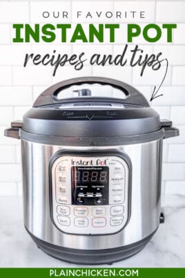 photo of instant pot with text overlay