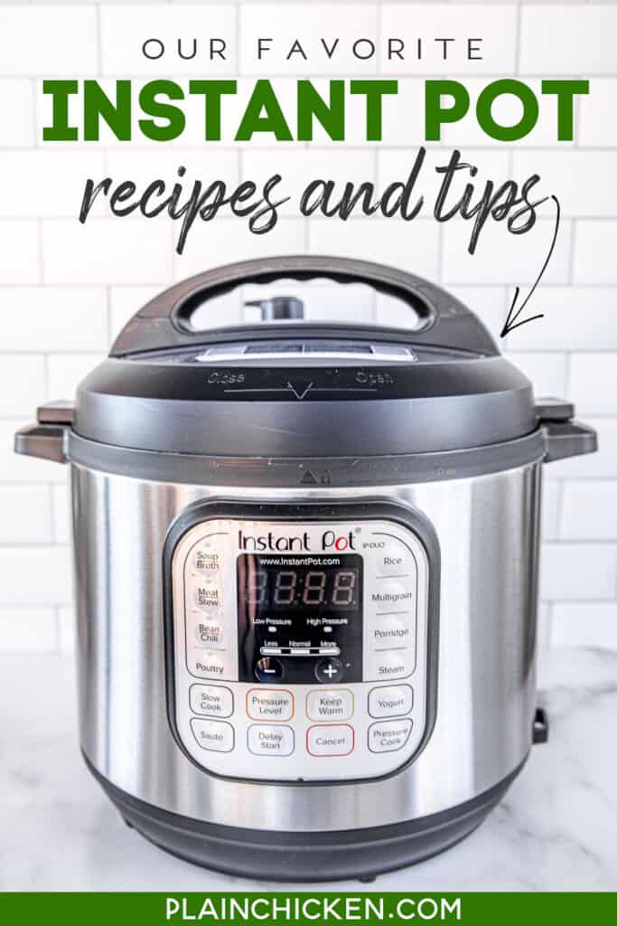 photo of instant pot with text overlay