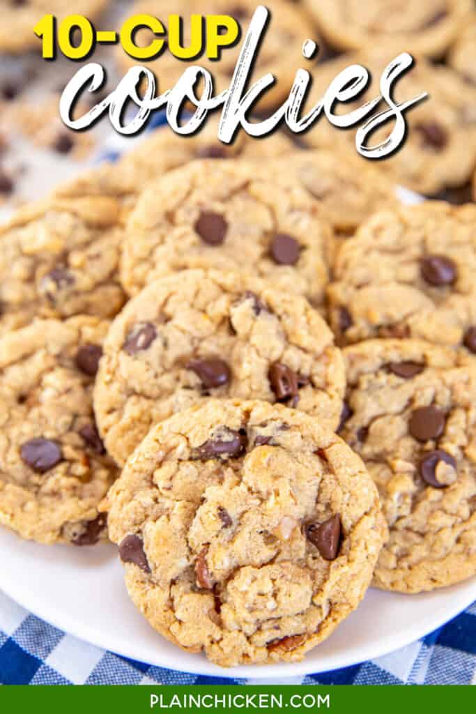 plate of cookies with text overlay