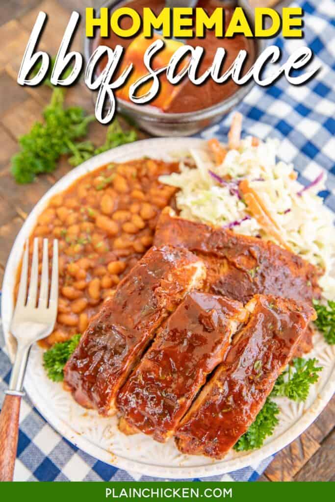 plate of ribs with text overlay
