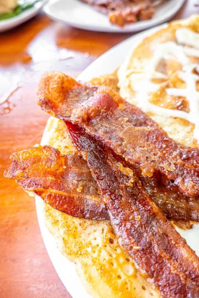 plate of candied bacon