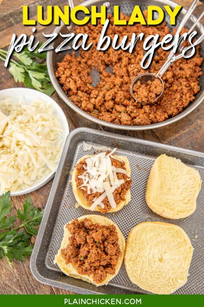 assembling sloppy joes with text overlay