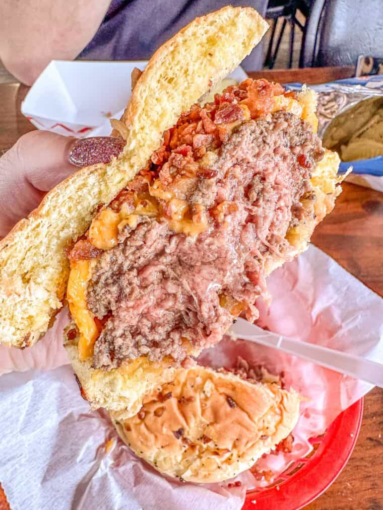 inside of a cheeseburger