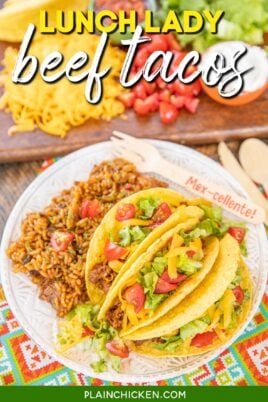 plate of tacos with text overlay