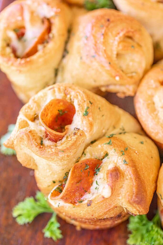 platter of pepperoni crescent popovers