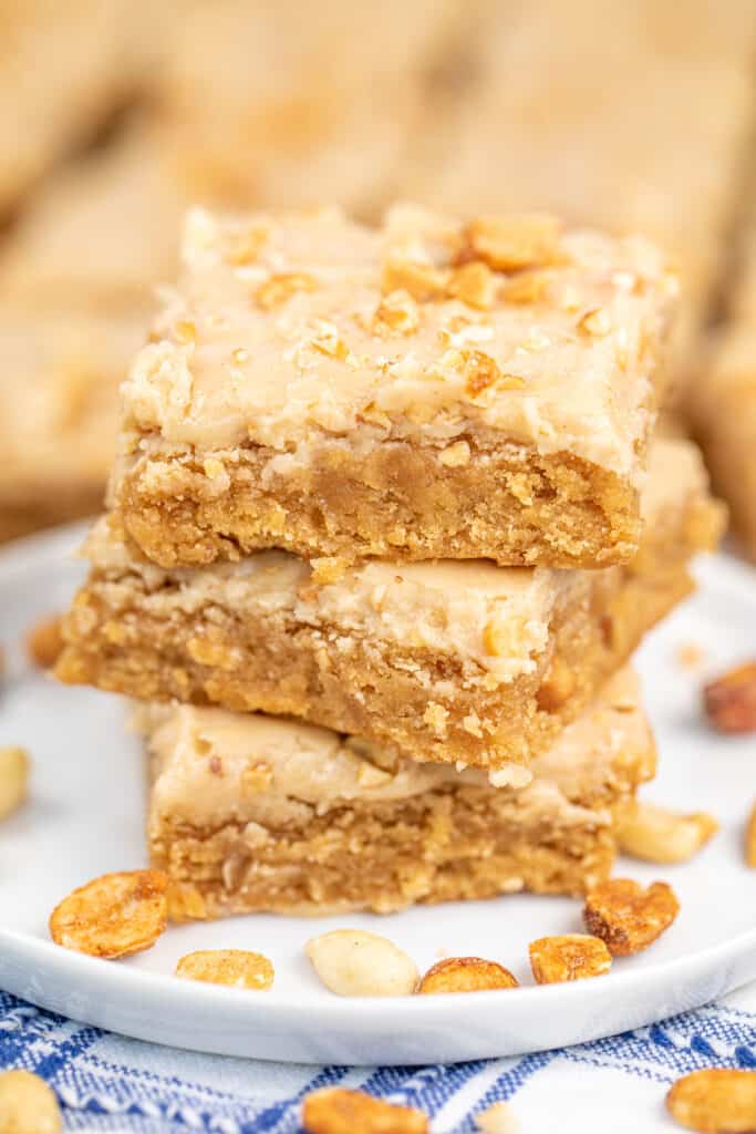 stack of 3 peanut butter bars