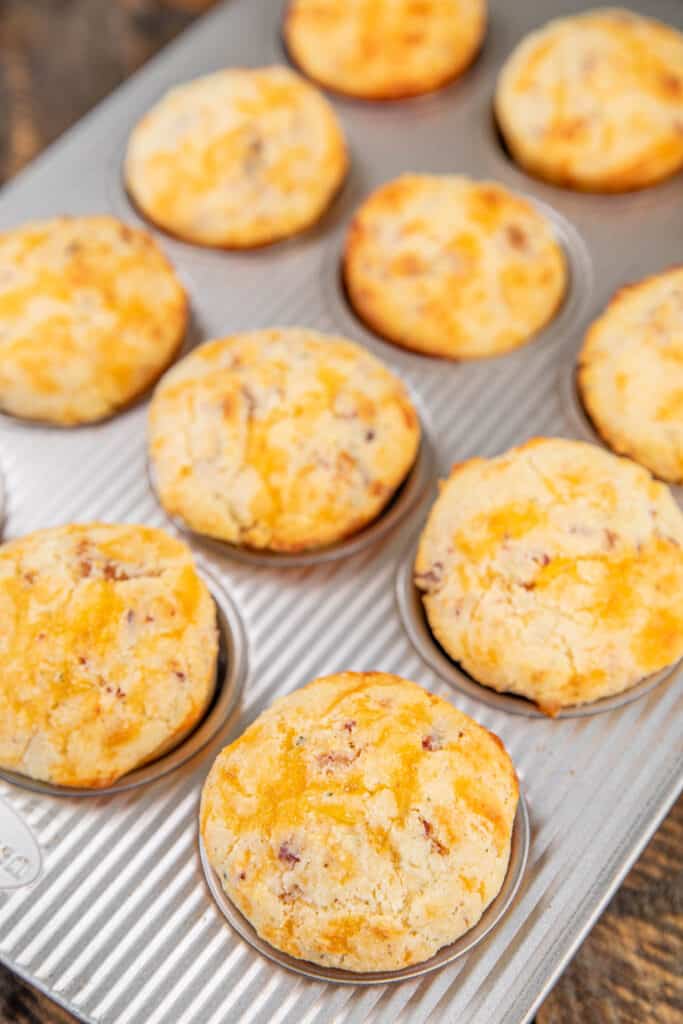 corn muffins in a muffin tin