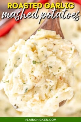 spoonful of mashed potatoes with text overlay
