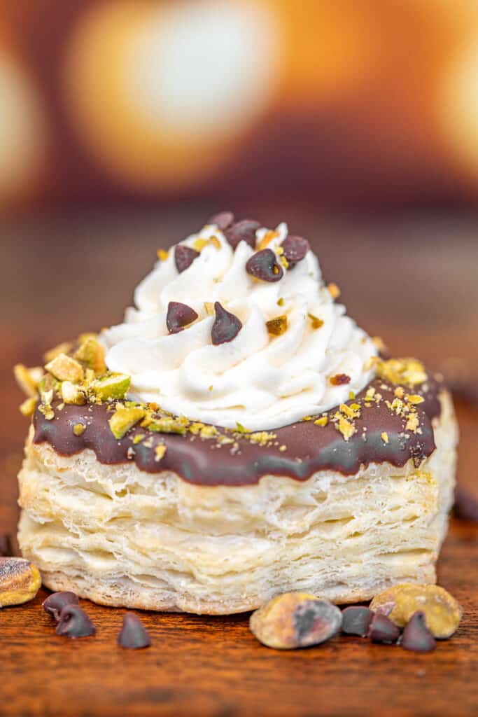 cannoli puff pastry shells on a platter
