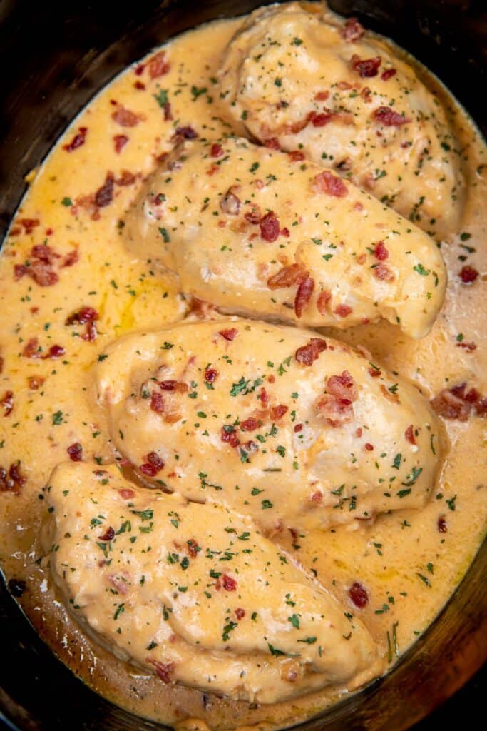 slow cooker crack chicken breasts in a slow cooker