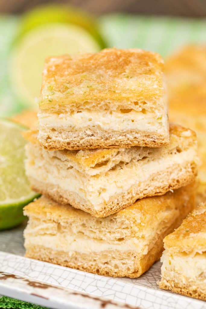stack of 3 key lime cream cheese bars