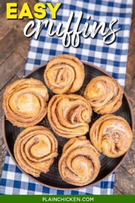 plate of crescent roll cruffins with text overlay