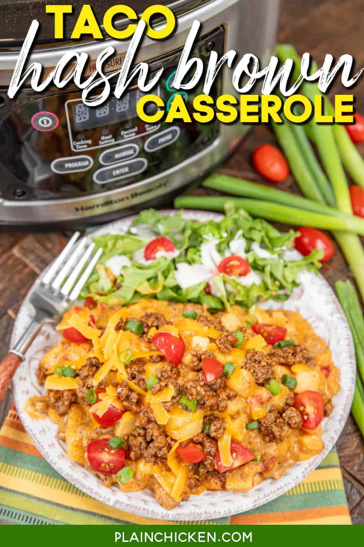 Taco Crock Pot Hashbrown Casserole - Recipes That Crock!