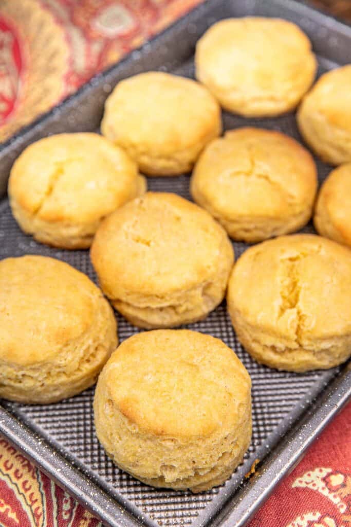 baking sheet of homemade biscuits