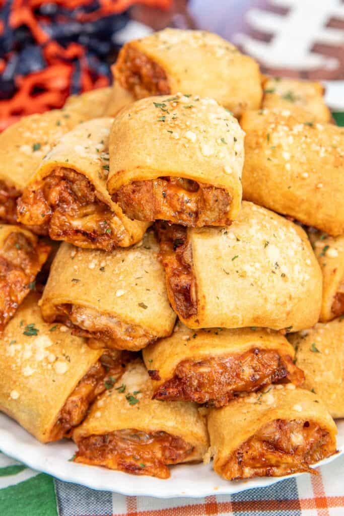plate of crescent pizza rolls on a table
