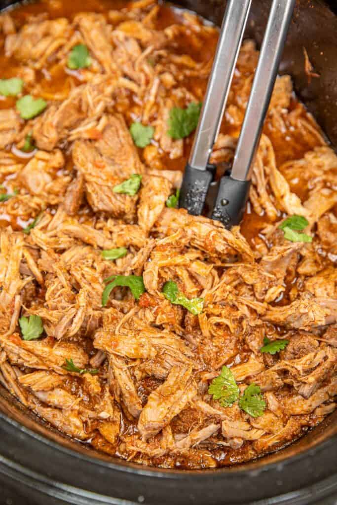 pulled pork taco meat in a crockpot